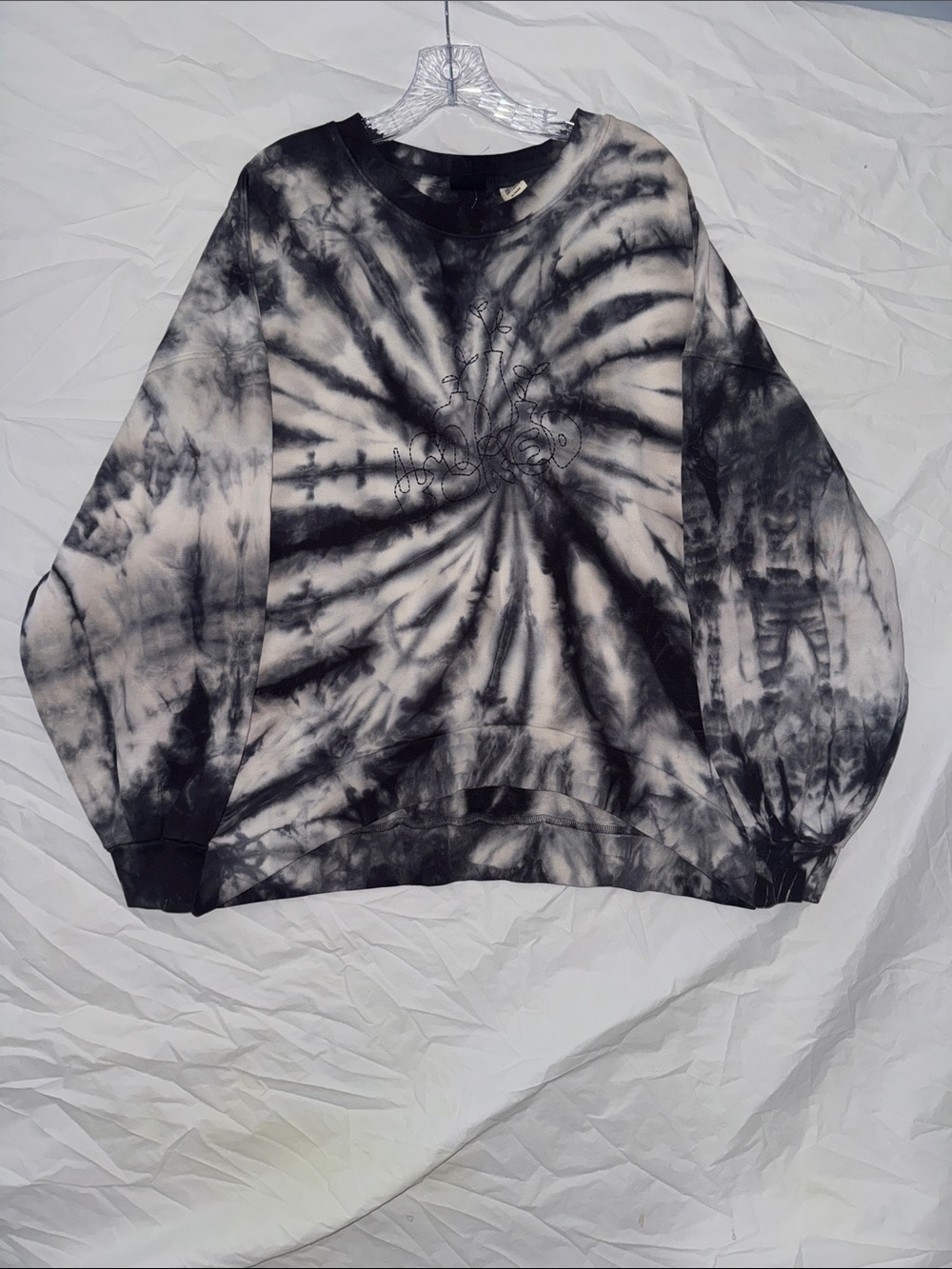 Levi's Grey & Black I’m Bored Embroidered Tie-Dye Oversized Crewneck Sweatshirt